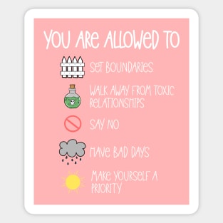 Mental Health Therapy You Are Allowed To Therapist Counselor Sticker